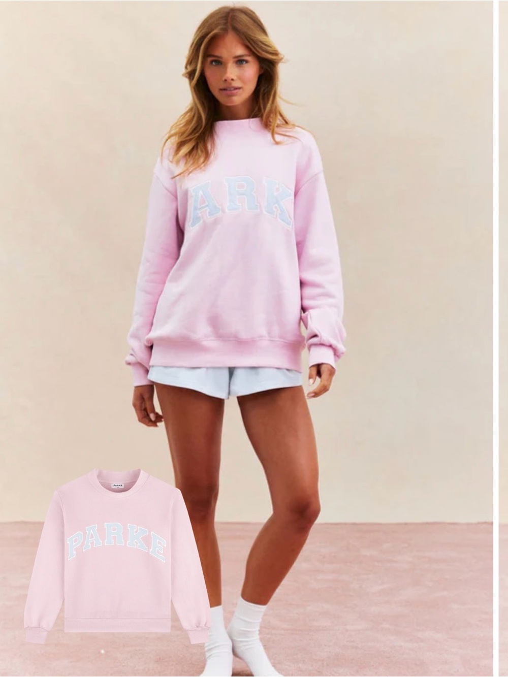 Parke Birthday Collection Varsity Mockneck in Cupcake L/XL